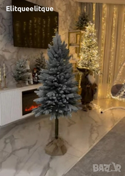 Изкуствено борче/елха със заскрежени иглички, снимка 1