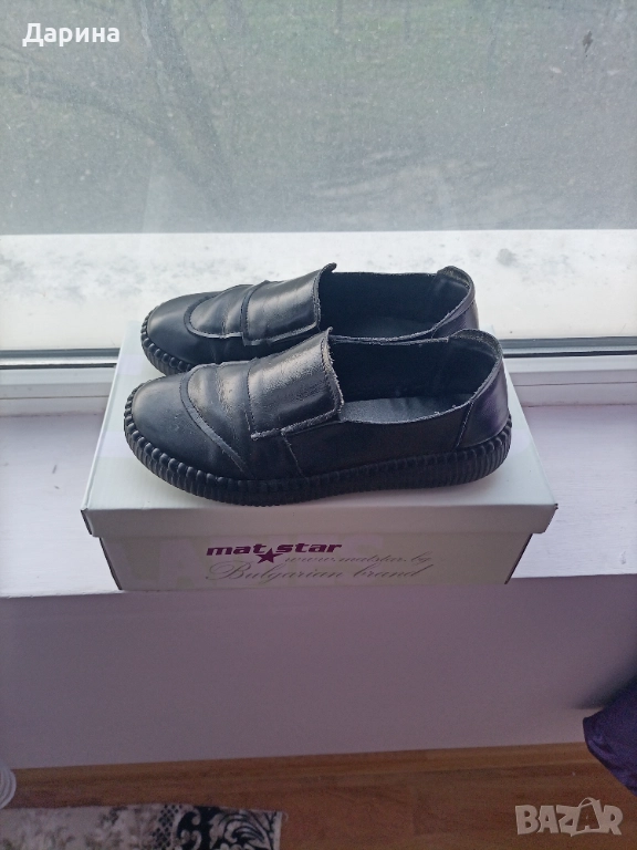 Черни дамски обувки от естествена кожа , снимка 1