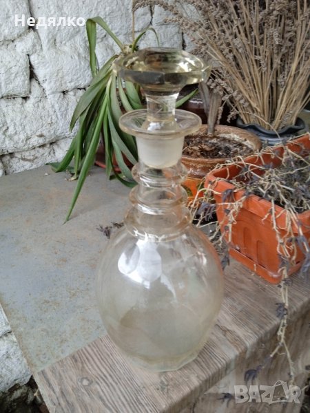 Старо кристално шише за розово масло,Автентично, снимка 1