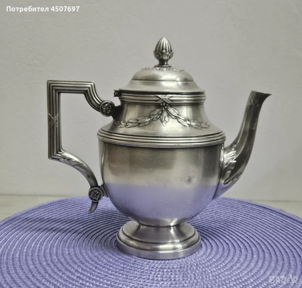 Френски посребрен чайник., снимка 1