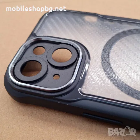 iPhone 15 кейс MagSafe удароустойчив CARBON, снимка 3 - Калъфи, кейсове - 49902767