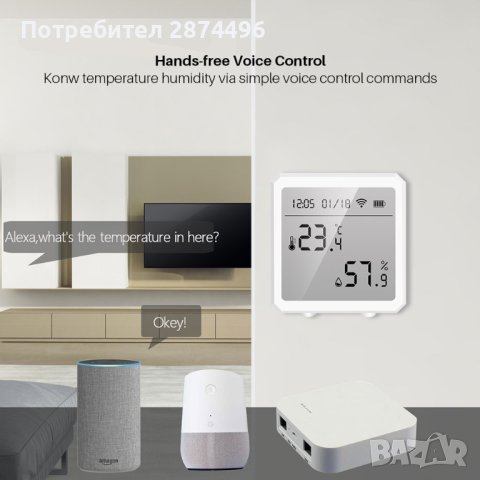3993 Wifi стаен термометър хигрометър със сензор за температура и влажност, снимка 10 - Други - 41502058