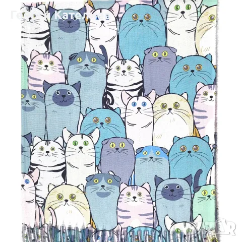 Шал на котки и ръкавици-Луксозен дамски зимен комплект Код на продукта:DAK-17, снимка 2 - Шалове - 48109978