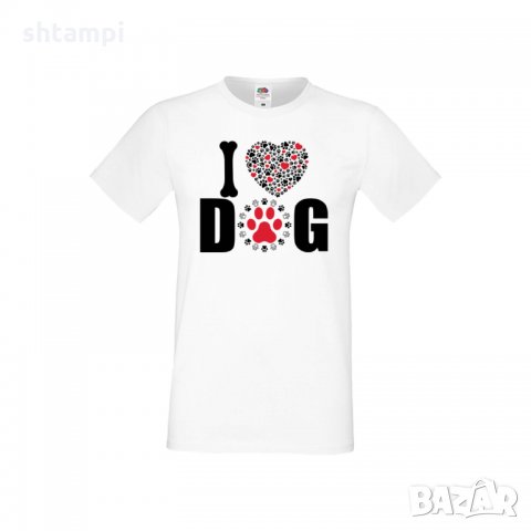 Мъжка тениска Свети Валентин I Love Dog, снимка 3 - Тениски - 35712548