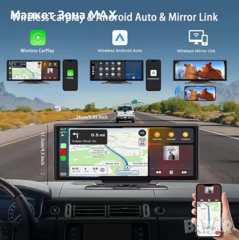 Мултимедия 4К + 1080P камера за кола с IPS тъчскрийн, CarPlay/Android Auto и GPS, снимка 2 - Навигация за кола - 52885343