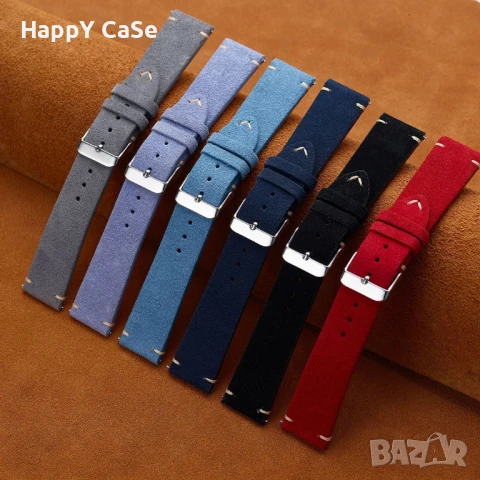 SUEDE Велурена кожена каишка за Huawei Watch/Samsung/Garmin/Xiaomi/Apple/Amazfit, снимка 2 - Каишки за часовници - 50998217