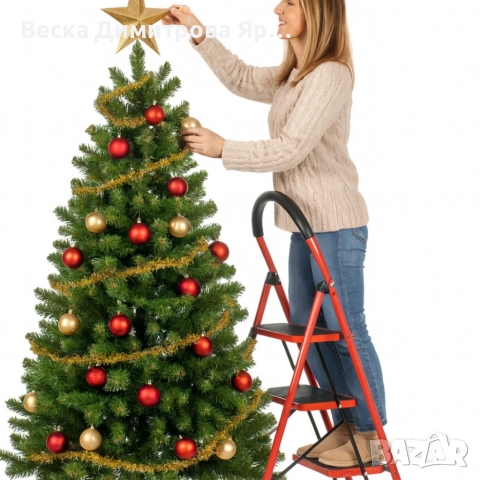 Лека сгъваема стълба – 3 Стъпала, до 150 кг, супер компактно прибиране, снимка 2 - Други стоки за дома - 52739401