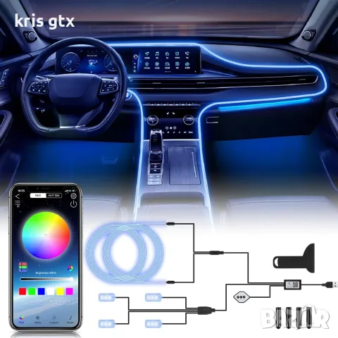 OMECO RGB LED Ambient Lighting – 4 м USB интериорно осветление за автомобил
