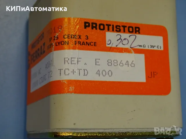 Предпазител Ferraz Protistor 1000 C3URC72TC+TD400 Fuses 400A 1000VAC, снимка 4 - Резервни части за машини - 47790690