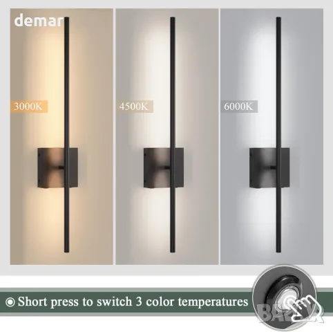 EIDEARAY Вътрешни стенни LED лампи, USB акумулаторни дистанционно,2 бр, снимка 8 - Лед осветление - 48208343
