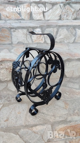 Красива стойка за вино 🍷 от ковано желязо , снимка 5 - Декорация за дома - 53867971