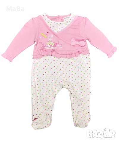 Английско РОЗОВО ГАЩЕРИЗОНЧЕ/РОМПЪР /3-6мес./, памук