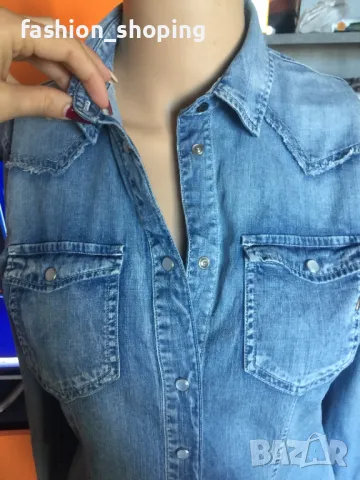 Дънкова риза Replay, размер S, снимка 2 - Ризи - 49401203