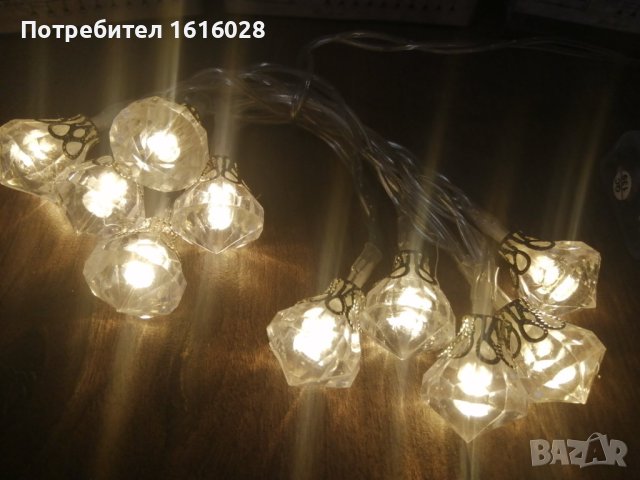 Гирлянд с LED - диаманди., снимка 6 - Лед осветление - 41567454