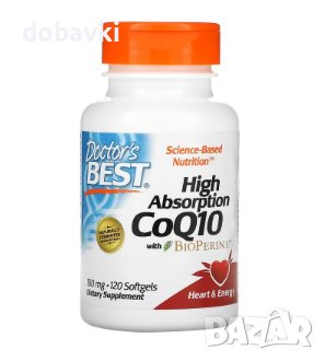 Коензим Q10 Doctor's Best, High Absorption CoQ10 with BioPerine, 100 mg, 120 Softgels