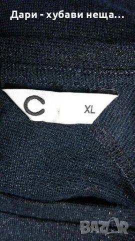 Много тъмно синя блуза със сребриста нишка🍀❤XL❤🍀арт.4193, снимка 4 - Блузи с дълъг ръкав и пуловери - 36295938