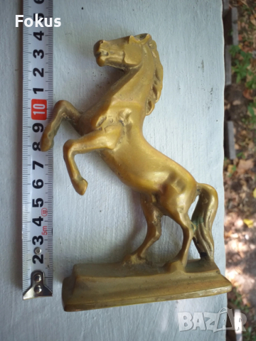 КОН СТАТУЕТКА ФИГУРА ПЛАСТИКА СКЛУПТУРА БРОНЗ МЕСИНГ, снимка 4 - Антикварни и старинни предмети - 53519134