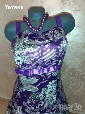 Рокля в лилаво и бяло , снимка 6 - Рокли - 35937504