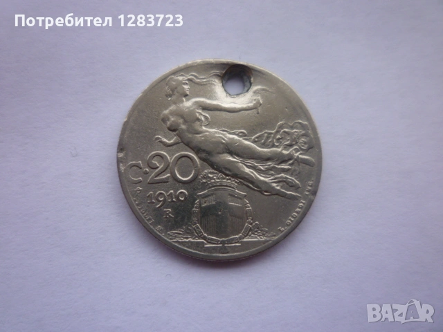 монета 20 чентизими 1910 година, снимка 9 - Нумизматика и бонистика - 53333771