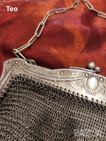 Старинна дамска сребърна чанта, снимка 4 - Антикварни и старинни предмети - 53454729