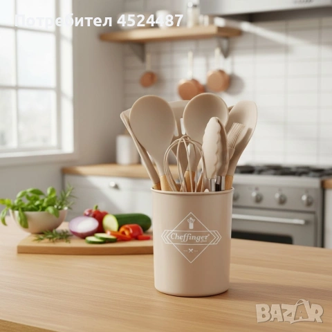 Комплект 12 части кухненски прибори със стойка Cheffinger , снимка 13 - Прибори за хранене, готвене и сервиране - 53593887