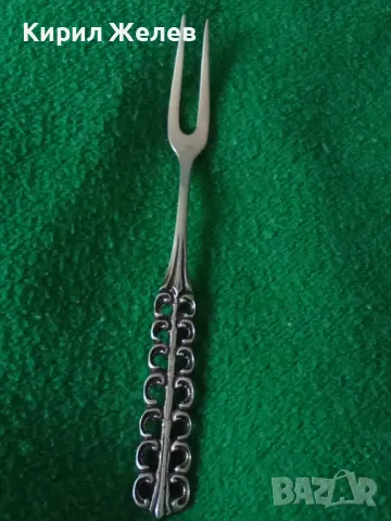 СТАРА НЕМСКА АЖУРНА КОЛЕКЦИОНЕРСКА ДЕСЕРТНА СРЕБЪРНА ВИЛИЧКА СРЕБРО 800 ПРОБА 43002, снимка 10 - Колекции - 44376120