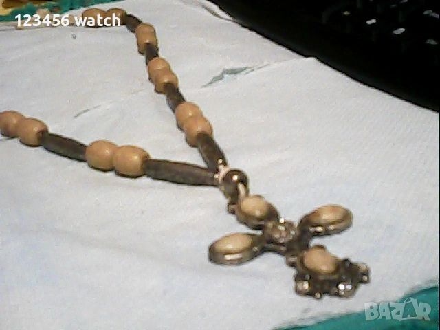 стар посребрен гердан сес голам кръст