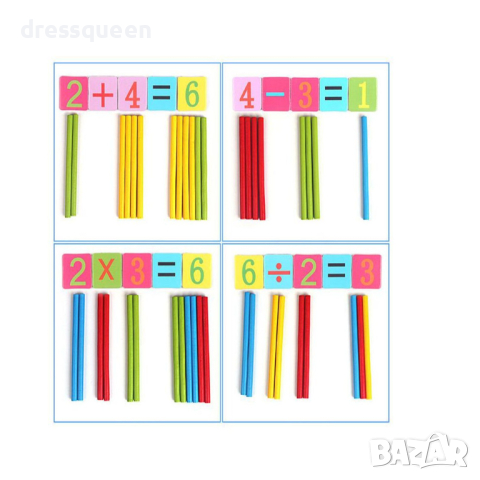 3609 Цветни дървени клечки за смятане и броене, снимка 5 - Други - 44793594