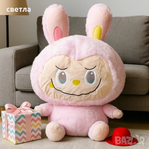 Голяма плюшена играчка Лабубу – 80 см, снимка 3 - Плюшени играчки - 51067412