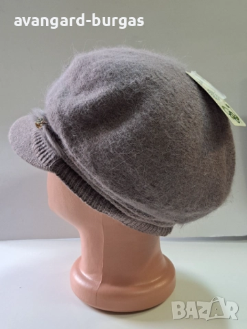 321 Дамска бутикова шапка каскет - ангора, снимка 3 - Шапки - 52529949
