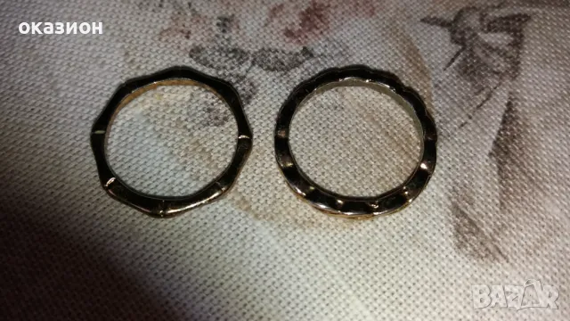 две халки позлатени, снимка 3 - Пръстени - 48832044