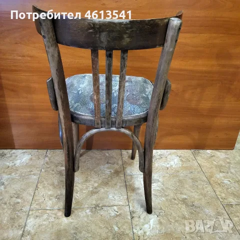 АНТИКА! Перфектен ретро стол ОРИГИНАЛЕН ЕТИКЕТ-ДИП Никос Белоянис Троян, снимка 2 - Антикварни и старинни предмети - 55788535