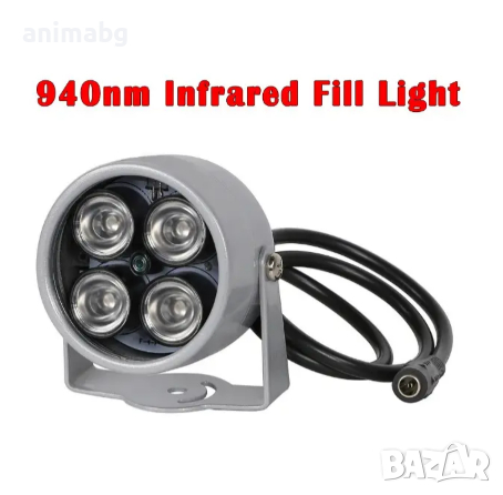 ANIMABG Водоустойчива лампа за нощно виждане за CCTV камера, IR Led осветител 940NM инфрачервен 60 9, снимка 3 - Друга електроника - 44596776