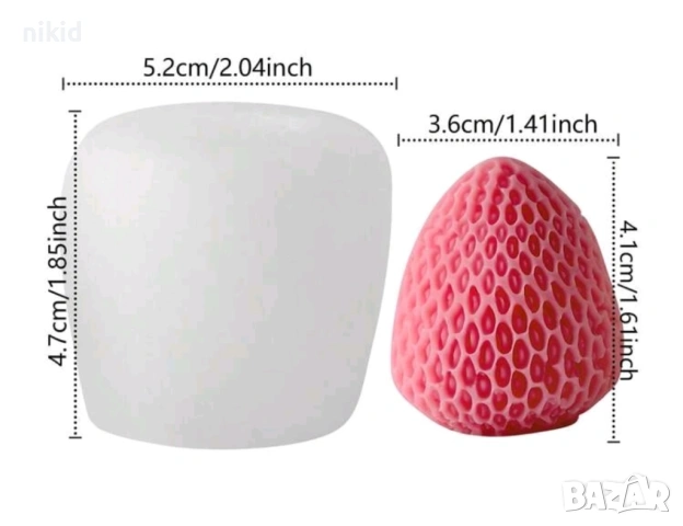 3d Голяма цяла ягода силиконов молд форма фондан шоколад смола гипс сапун свещ, снимка 6 - Форми - 36230881