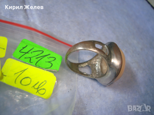 СТАР ПОСРЕБРЕН МЕДЕН КАТАЛИНЕН РЕТРО / ВИНТИДЖ ПРЪСТЕН 4213, снимка 8 - Антикварни и старинни предмети - 36422372