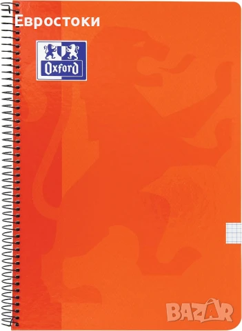 Oxford 2 тетрадки А4  с решетка 4x4мм, спирала, пластмасова корица, 80 листа, пакет от 2 тетрадки