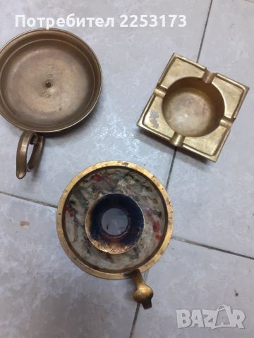 Месингови свещници и пепелници по 20 лева, снимка 1