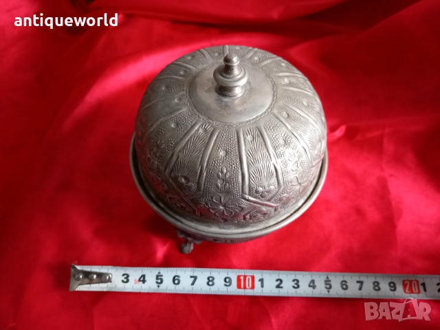 Стар ПЕРСИЙСКИ Посребрен Съд , Бонбониера, Захарница, снимка 6 - Антикварни и старинни предмети - 44551009