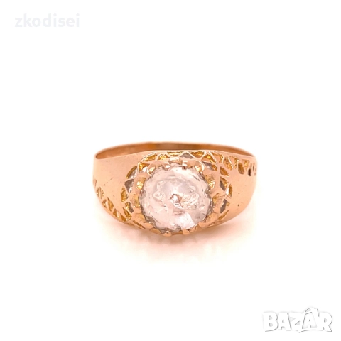 Златен дамски пръстен 2,40гр. размер:61 14кр. проба:585 модел:5007-1