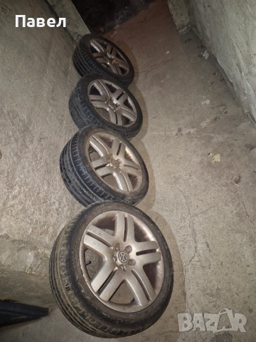 Джанти с гуми от бора/голф 5х100, снимка 4 - Гуми и джанти - 53641605