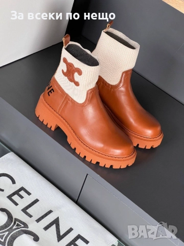 Celine Дамски Кафеви Боти Селин Код E971, снимка 2 - Дамски боти - 52097910