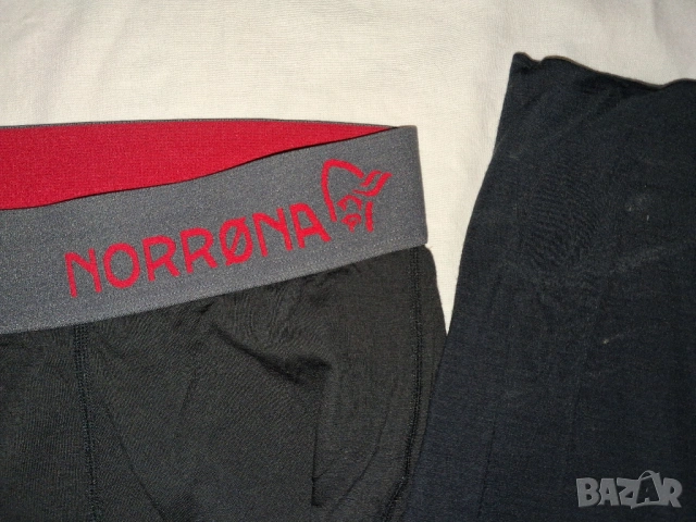  Norrona Wool Zip Neck (L) и (XL) - 3 броя мъжки термо блузи и клин Merino Wool , снимка 8 - Спортни дрехи, екипи - 53418014