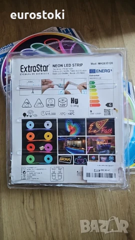 EXTRASTAR LED водоустойчива лента неонова 5 метра 12V 120 светодиода 8.5W/M IP65, гъвкава, снимка 10 - Лед осветление - 51091302