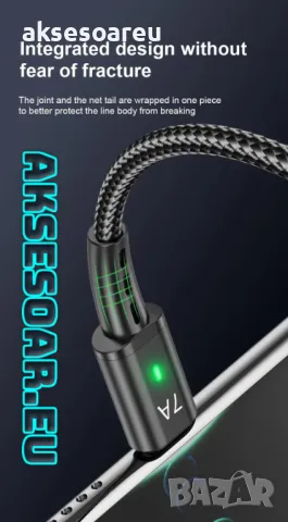 Нов висококачествен 7A USB заряден кабел тип C за Бързо зареждане на мобилен телефон за зарядно устр, снимка 10 - Резервни части за телефони - 47893995