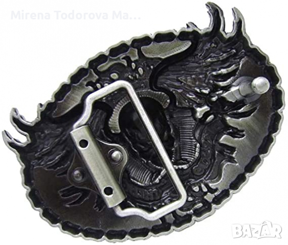 Мъжка метална катарама за колан, мотоциклетна катарама, снимка 2 - Колани - 36325553