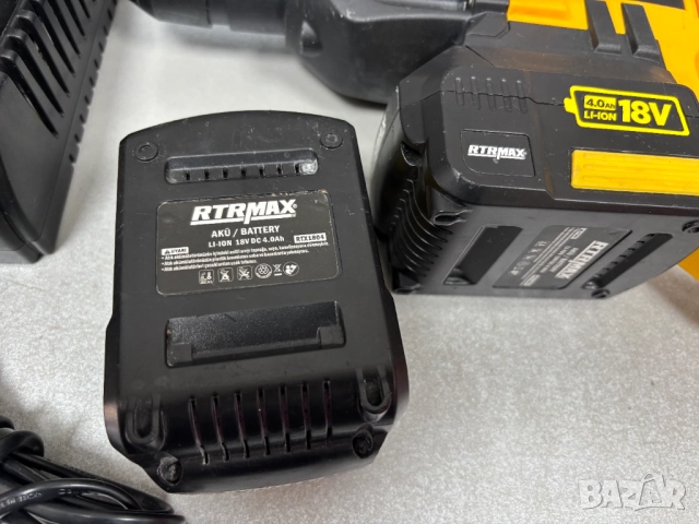 Перфектен! Акумулаторен къртач RTRMaX RTX1855A -18V, 4Ahq SDS+ с 2 батерии и Зарядно, снимка 4 - Бормашини - 52302609