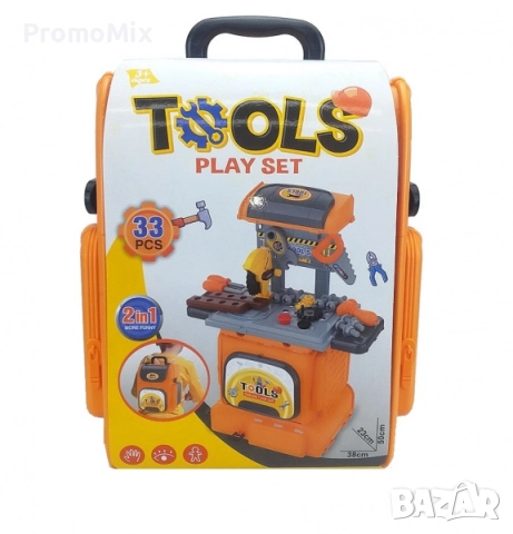 Детски комплект инструменти в раница Tools play set CH010291 2в1 33 части Преносима работилница, снимка 7 - Други - 51451996