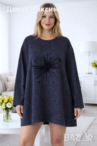 Топъл блузон 4/5ХЛ 💜 намаление 6 €, снимка 2 - Туники - 53306873