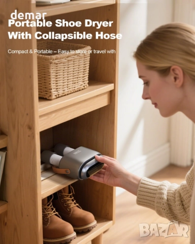 Преносима сушилня за обувки SOTHING с озонова свежест, бързо сушене 95W, 3 нива, таймер 1–9 часа, снимка 7 - Други стоки за дома - 52089724