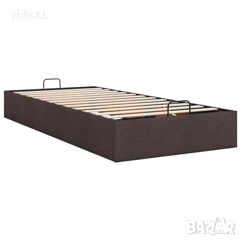 vidaXL Османска рамка за легло без матрак, тъмнокафява, 90x200см, плат, снимка 9 - Спални и легла - 56146993